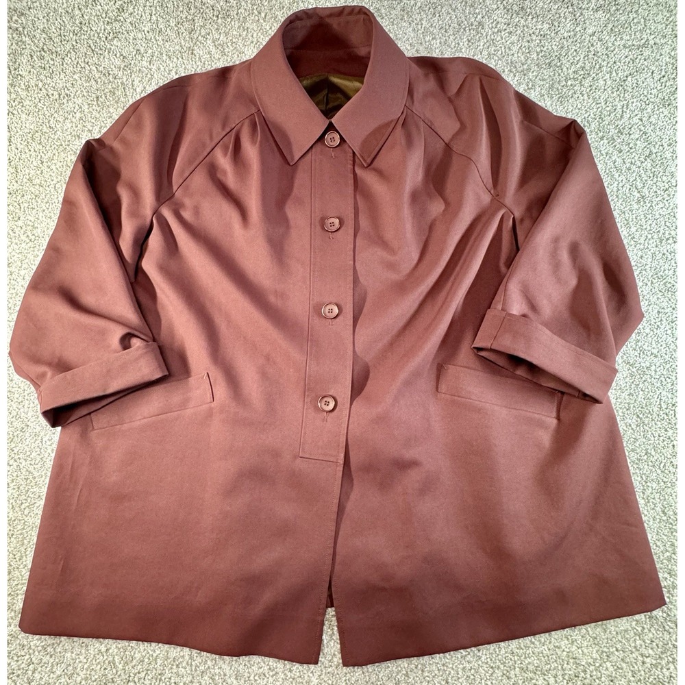 Samuel Martin Womens Rainwear Jacket Rain Gear Coat Maroon Plus Size 24